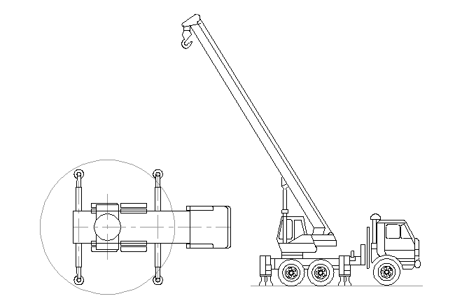 Truck Crane Truck Crane Autocad Block